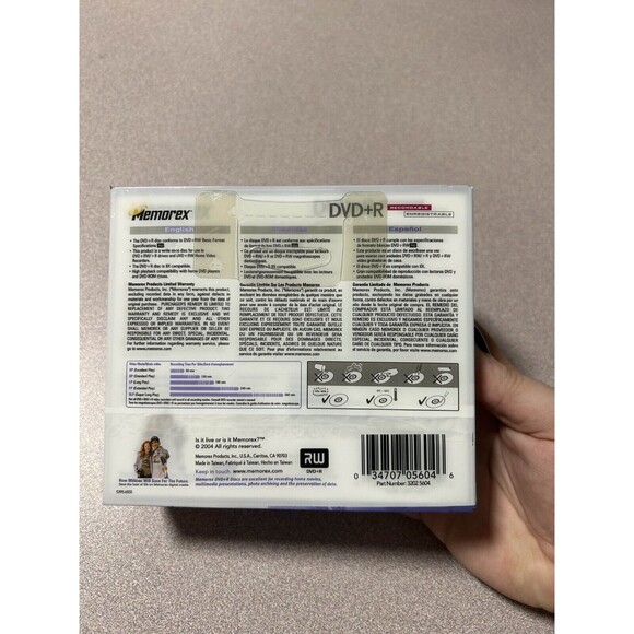 New! Memorex DVD+R 5 Pack 8x 4.7GB 120 Min Recordable Blank DVDs Blank Media - Picture 2 of 3